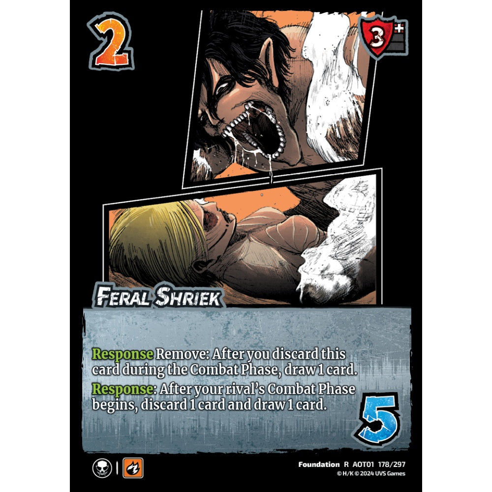 Feral Shriek, 178/297, R, UniVersus, Attack on Titan: Battle for Humanity