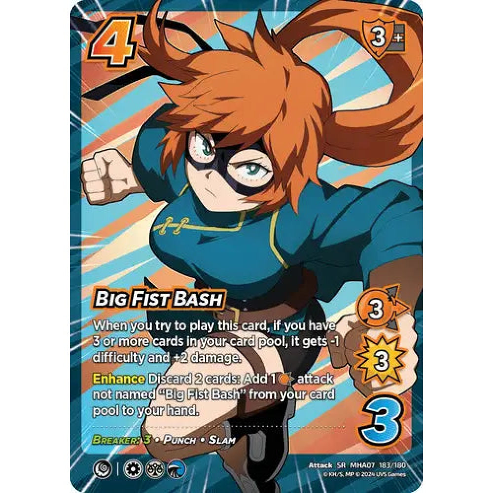 Big Fist Bash, 183/180, SR, UniVersus, MHA07 Girl Power
