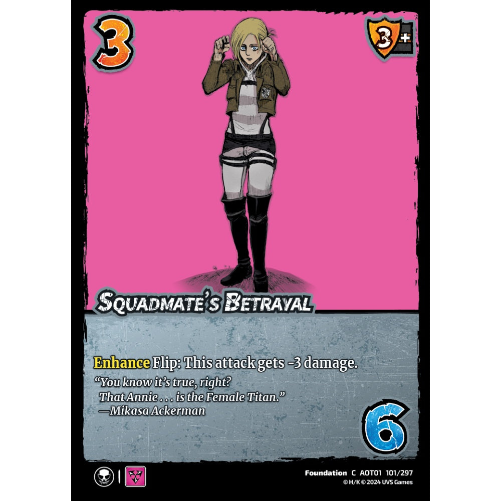 Squadmate's Betrayal, 101/297, C, UniVersus, Attack on Titan: Battle for Humanity