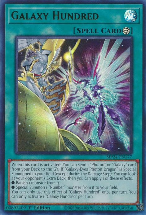 Galaxy Hundred MP24-EN177 Ultra Ultra Rare Yu-Gi-Oh 25th Anniversary Tin: Dueling Mirrors in Art