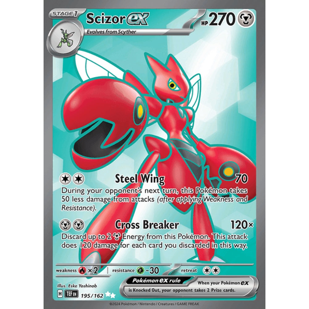 Scizor ex Full Art 195/162 Pokemon Card Game Temporal Forces