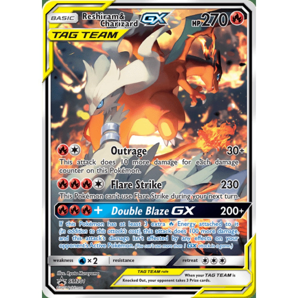 Reshiram & Charizard-GX Black Star Promo SM201 Pokemon Card Game Sun & Moon Promos