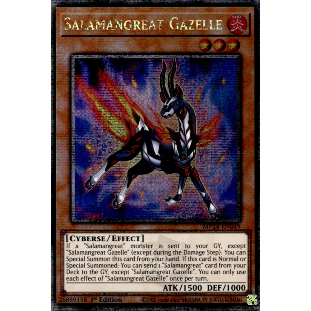 Salamangreat Gazelle, MP24-EN049, Quarter Century Secret Rare, Yu-Gi-Oh!, 25th Anniversary Tin: Dueling Mirrors