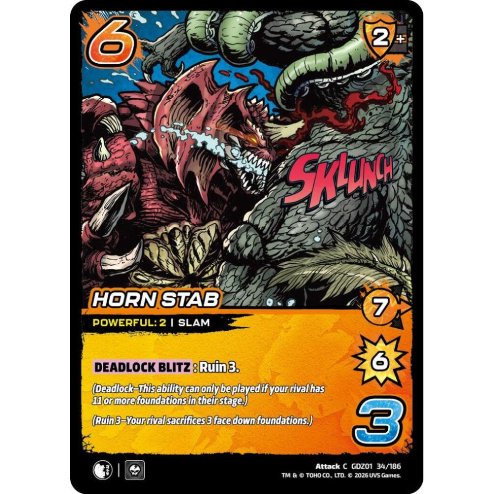Horn Stab GDZ01 34/186 GDZ01 Universus Godzilla: Reign of Kaiju Attack C