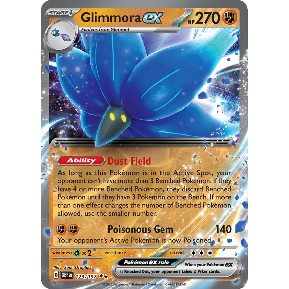 Glimmora ex Double Rare 123/197 Pokemon Card Game Obsidian Flames