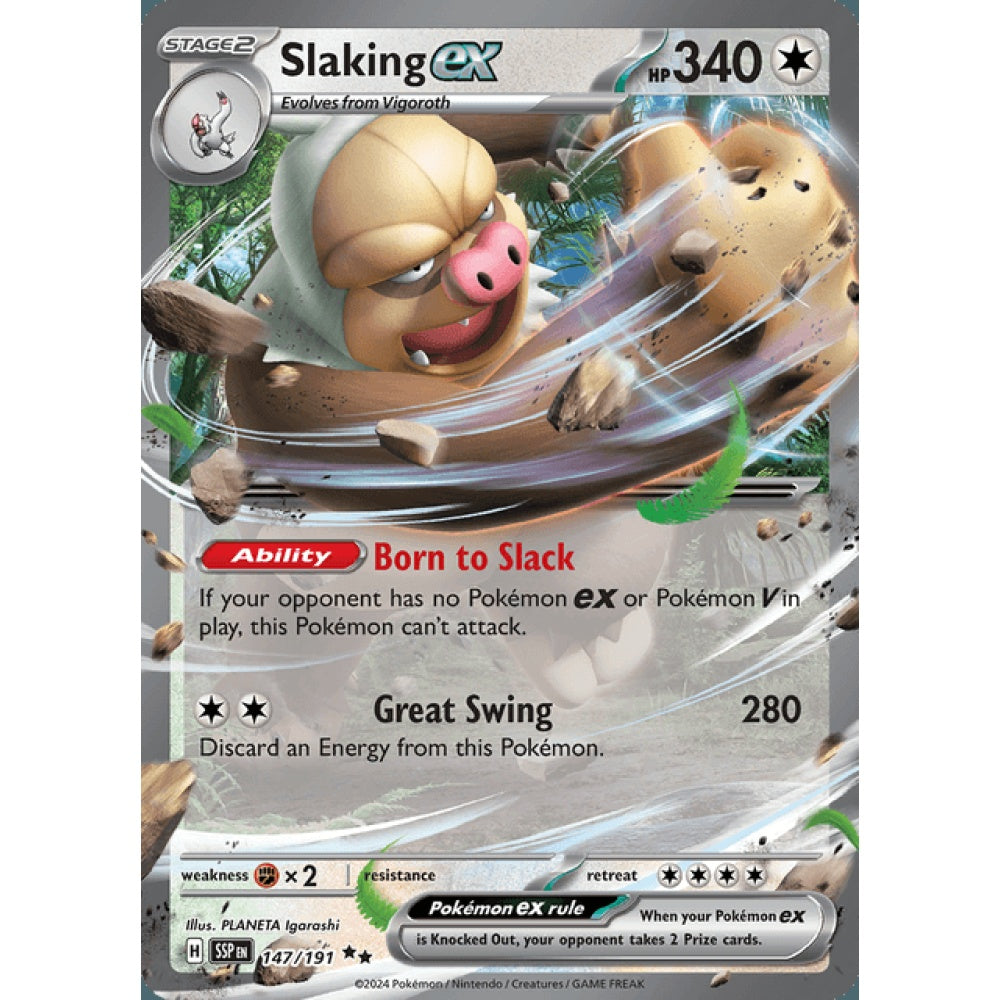 Slaking ex Double Rare 147/191 Pokemon Card Game Surging Sparks
