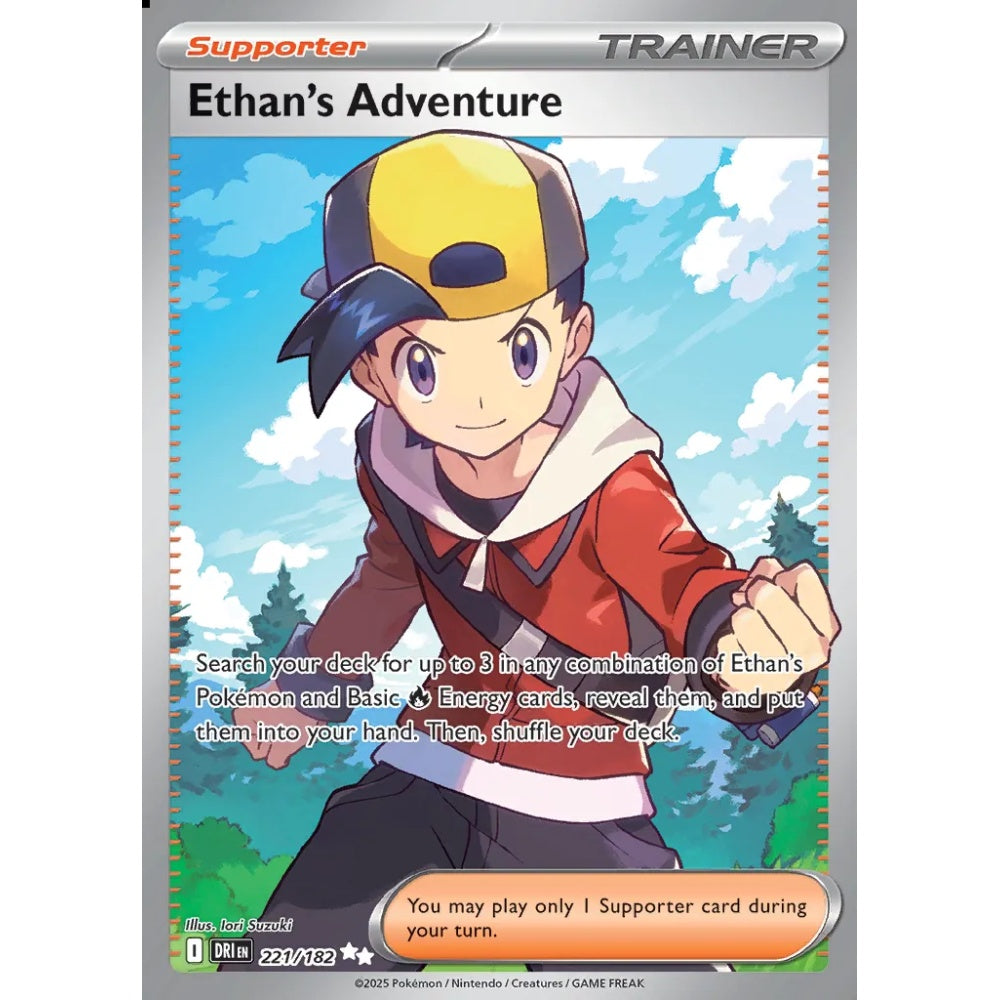 Ethan's Adventure Ultra Rare 221/182 Pokemon Card Game Destined Rivals