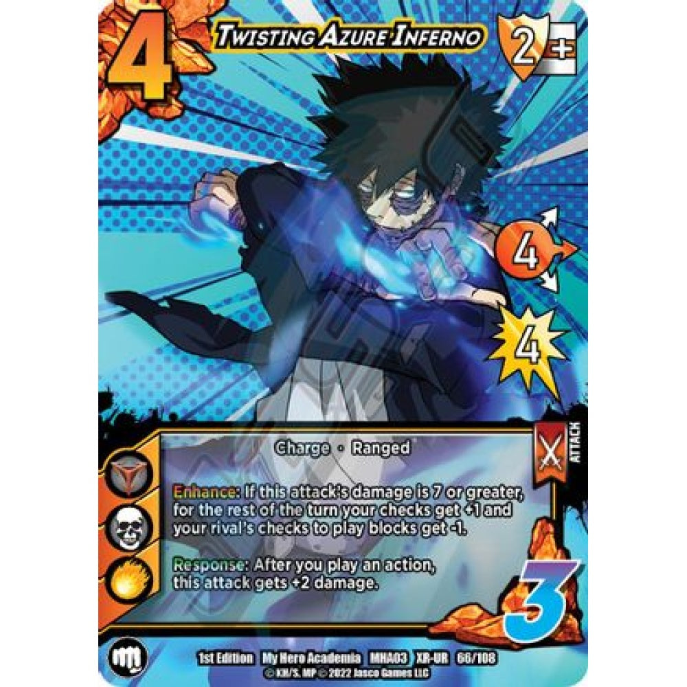 Twisting Azure Inferno, 66/108, XR-UR, UniVersus, MHA03 Heroes Clash