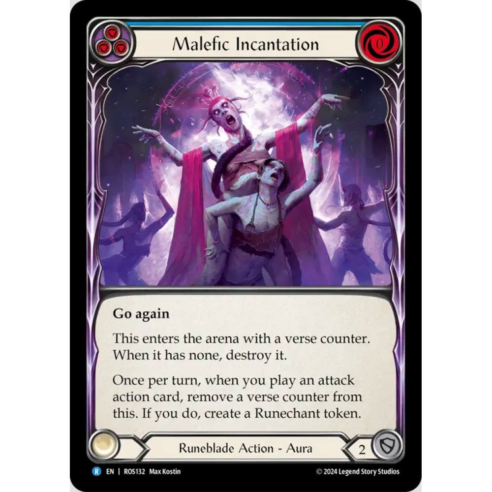 Malefic Incantation, Blue), Rare, Flesh and Blood, Rosetta