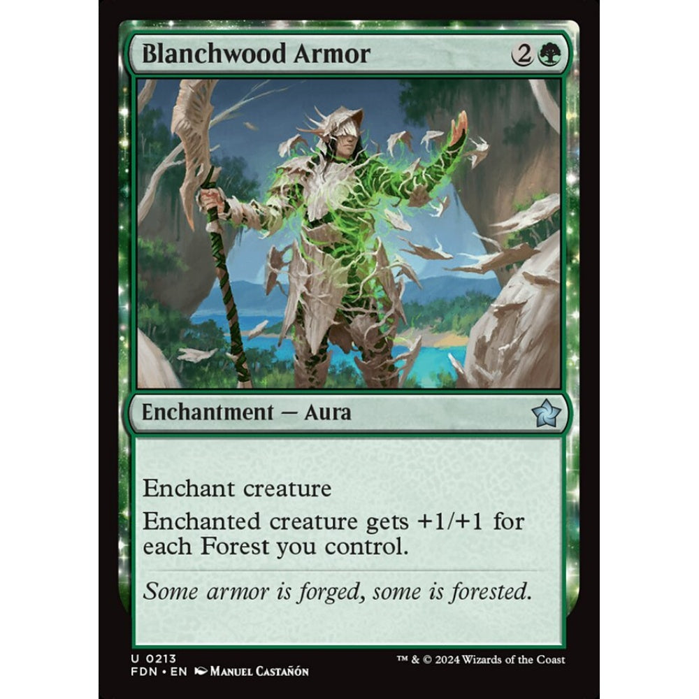 Blanchwood Armor, 213, uncommon, Magic: The Gathering, Foundations