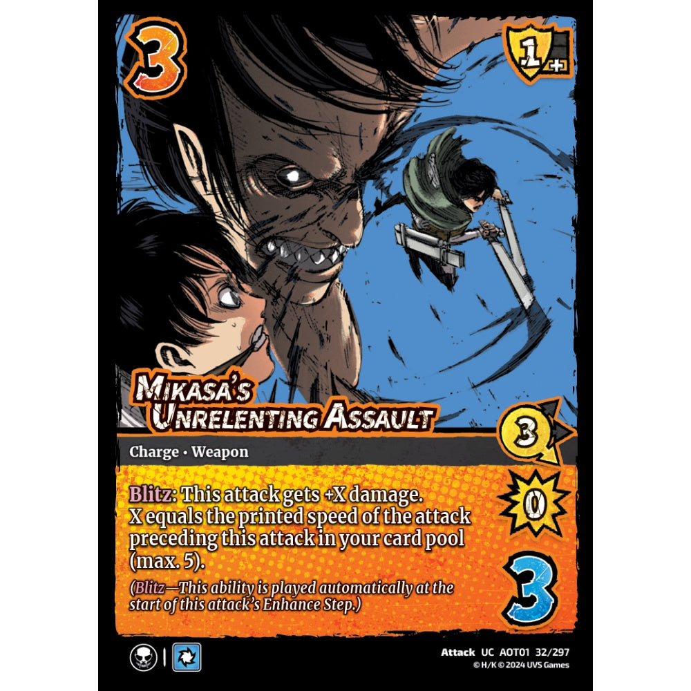 Mikasa's Unrelenting Assault, 32/297, UC, UniVersus, Attack on Titan: Battle for Humanity