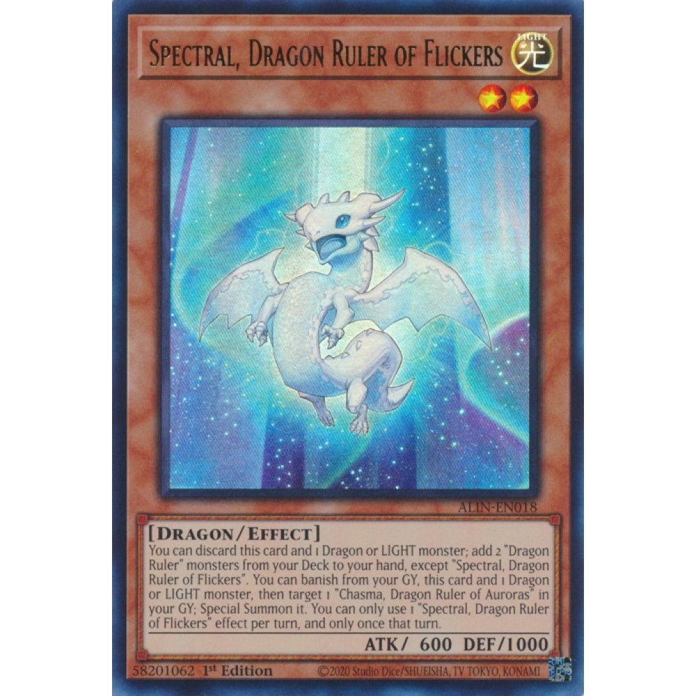 Spectral, Dragon Ruler of Flickers ALIN-EN018 Ultra Ultra Rare Yu-Gi-Oh Alliance Insight in Art