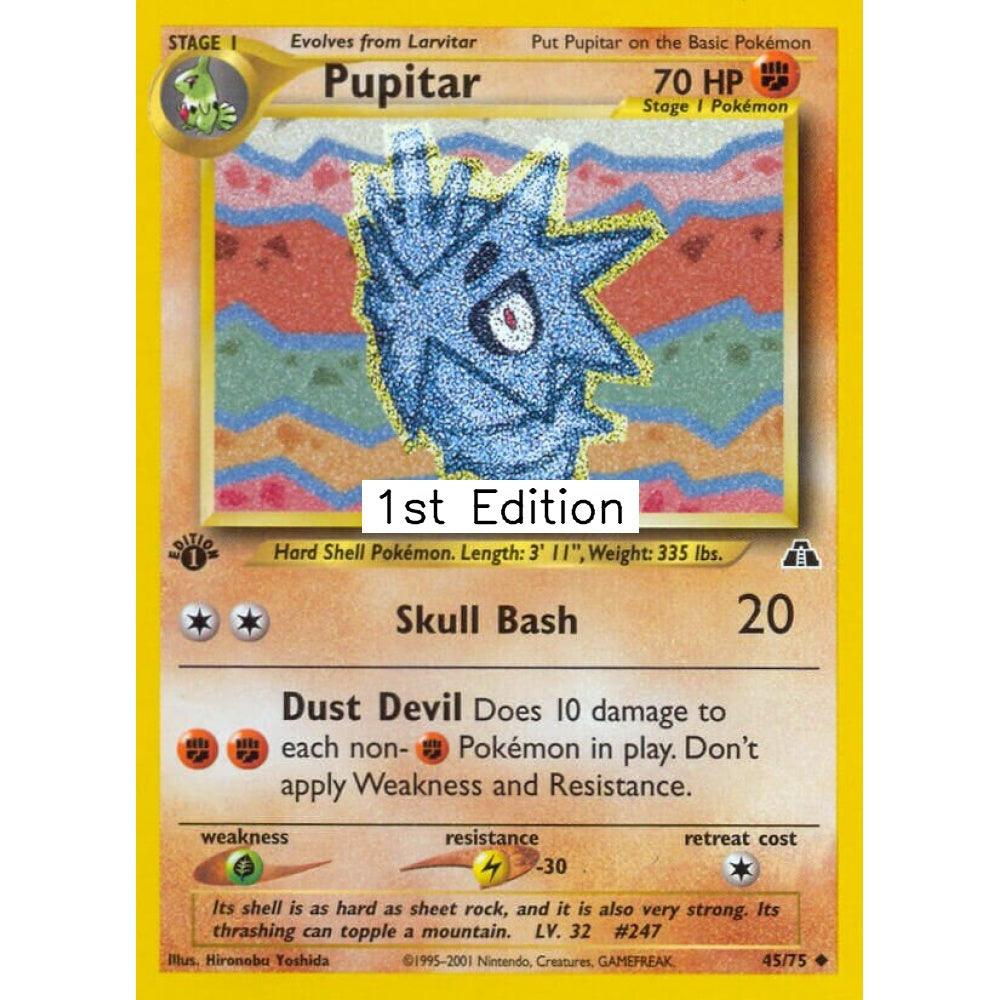 Pupitar Uncommon 45/75 Pokemon Card Game Neo Discovery