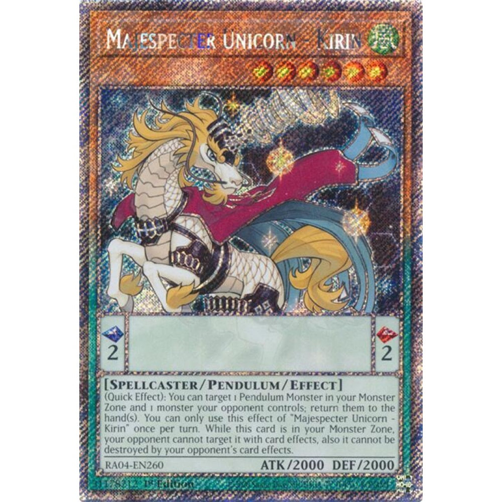 yugioh majespecter cards Majespecter Unicorn - Kirin (Platinum Secret Rare)