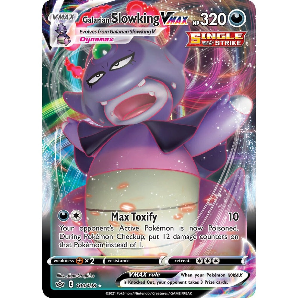 Galarian Slowking VMAX Holo Rare VMAX 100/198 Pokemon Card Game Chilling Reign