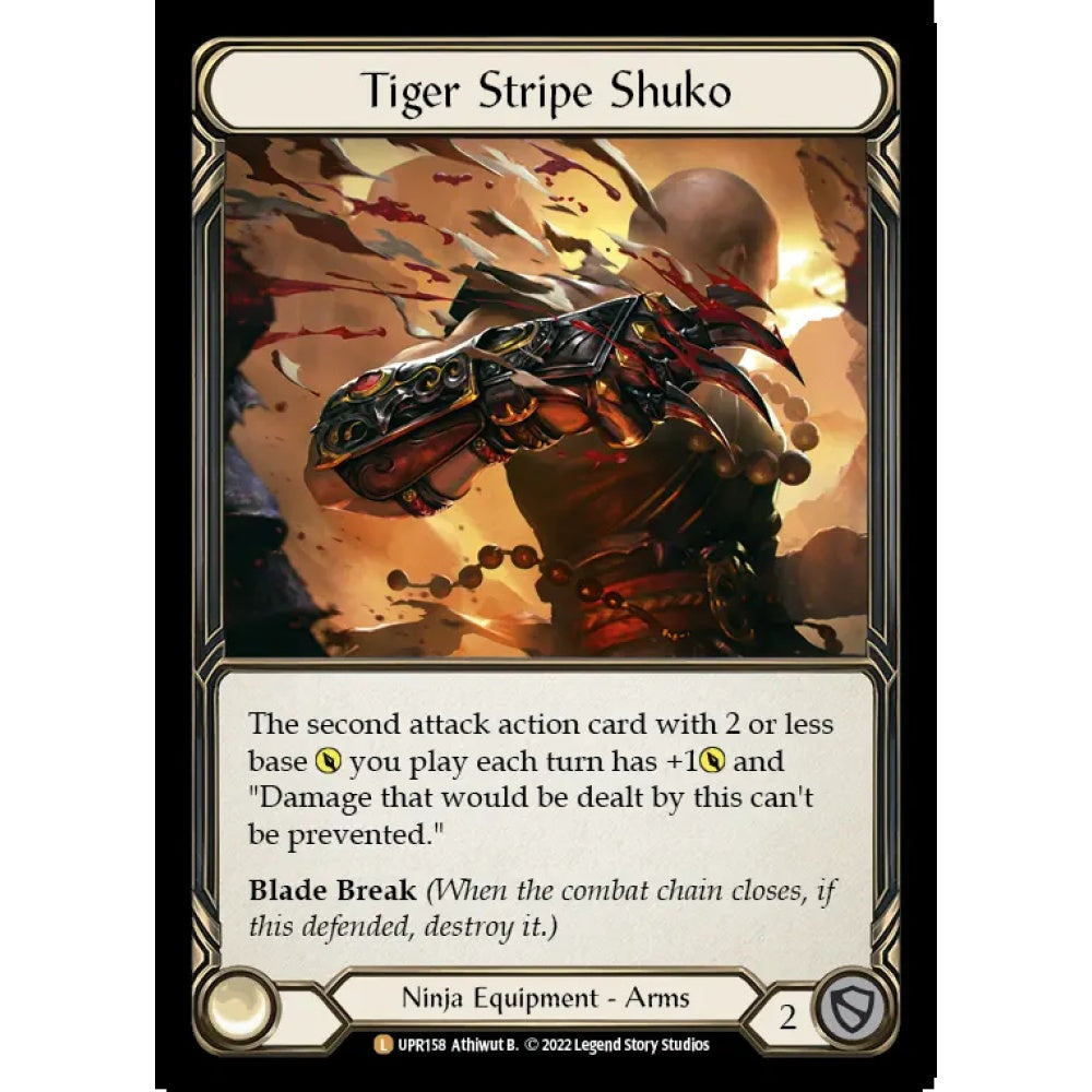 Tiger Stripe Shuko UPR158-RF Legendary Flesh & Blood Trading Card Game Uprising in Rainbow Foil Art