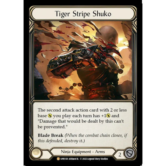 Tiger Stripe Shuko UPR158-RF Legendary Flesh & Blood Trading Card Game Uprising in Rainbow Foil Art