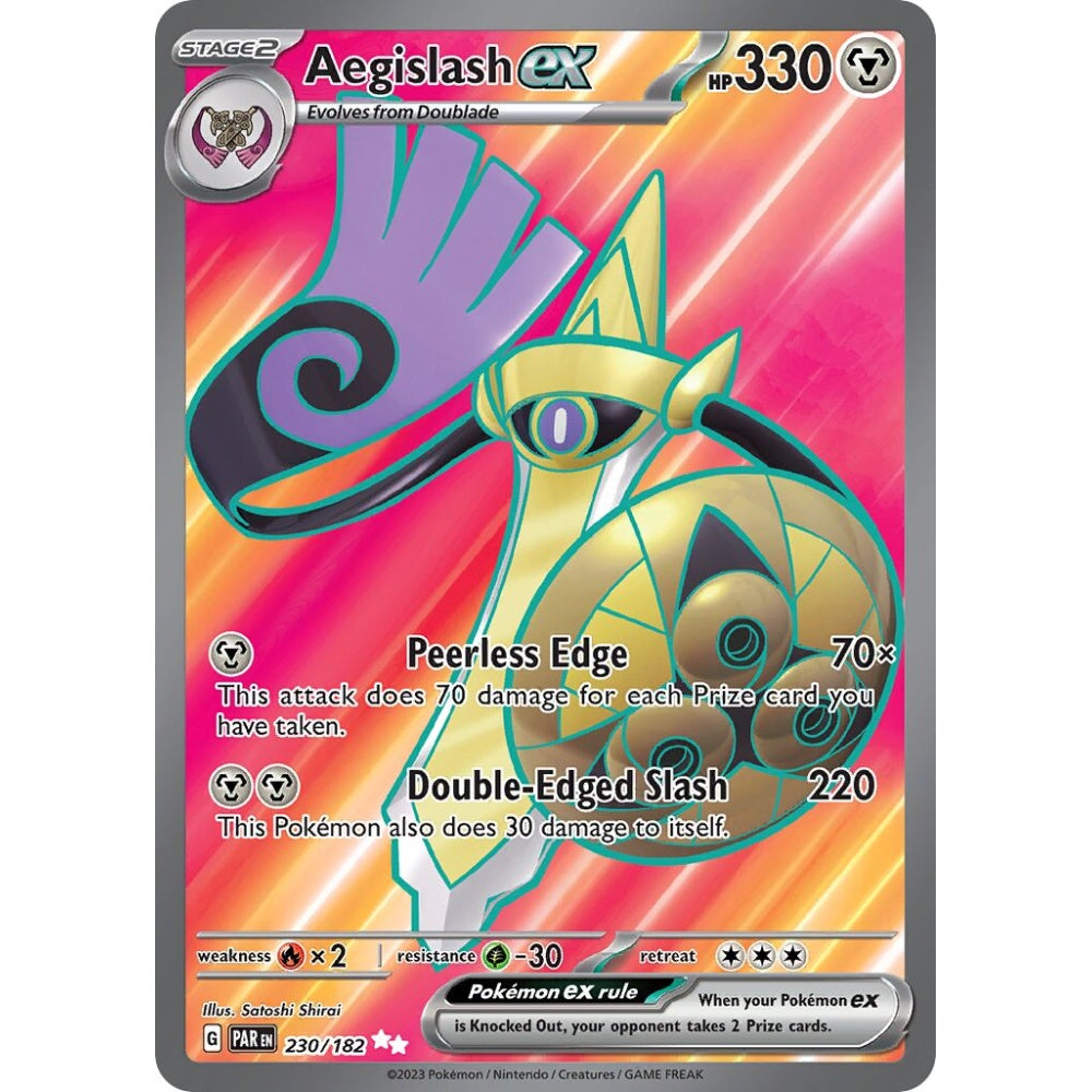 Aegislash ex Ultra Rare 230/182 Pokemon Card Game Paradox Rift