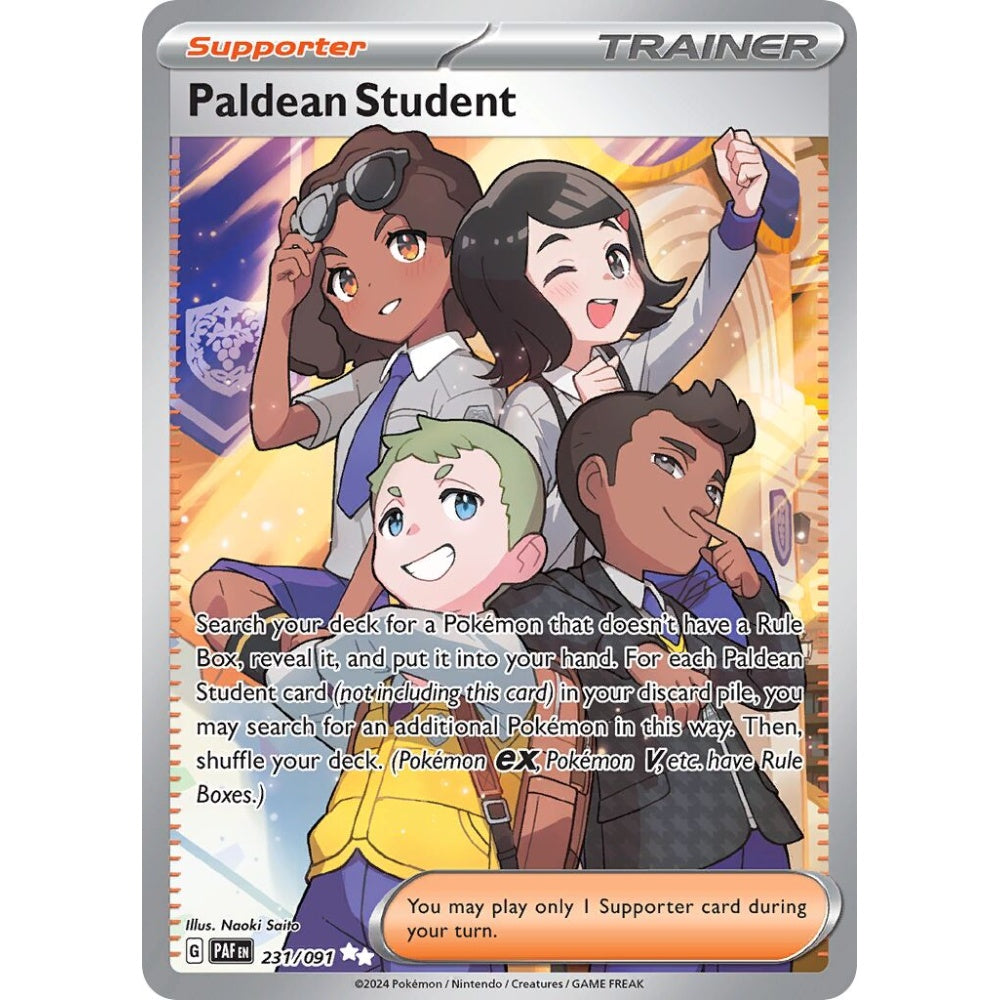 Paldean Student Ultra Rare 231/091 Pokemon Card Game Paldean Fates