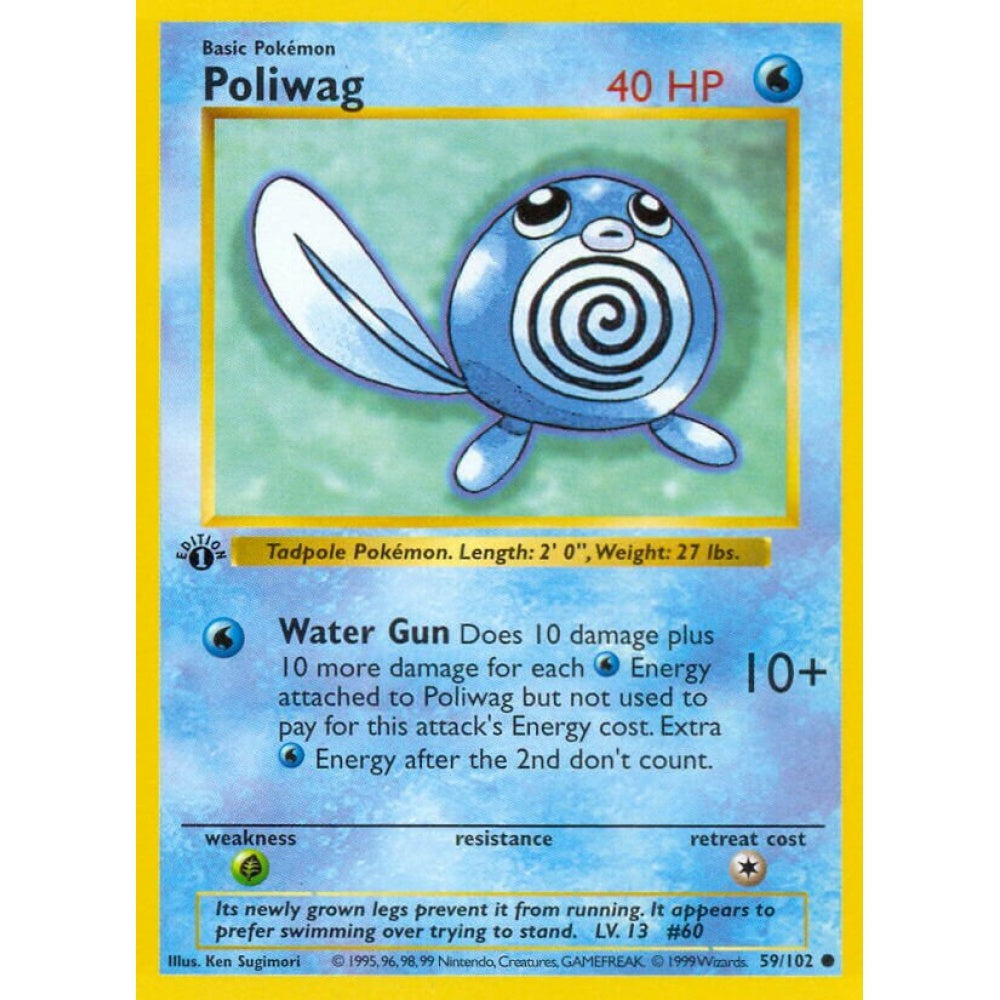 Poliwag Common 59/102 Pokemon Card Game Base Set