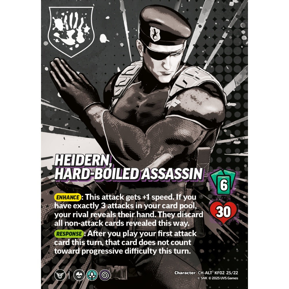 Heidern, Hard-Boiled Assassin 25/22 KF02 Universus The King of Fighters XV: Challenger Series: Team Rival Character CH-ALT
