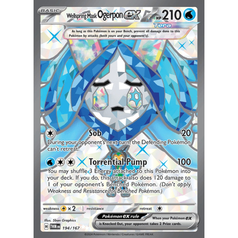 Wellspring Mask Ogerpon ex Full Art 194/167 Pokemon Card Game Twilight Masquerade