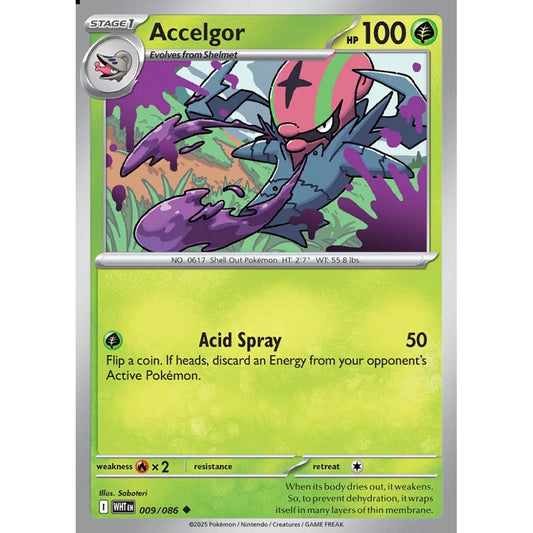 Accelgor Uncommon 009/086 Pokemon Card Game White Flare