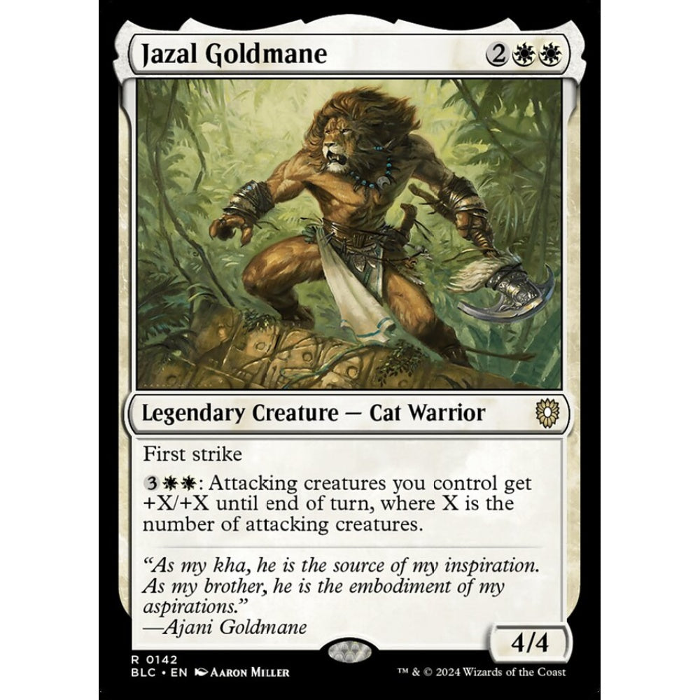 Jazal Goldmane, 142, rare, Magic: The Gathering, Bloomburrow