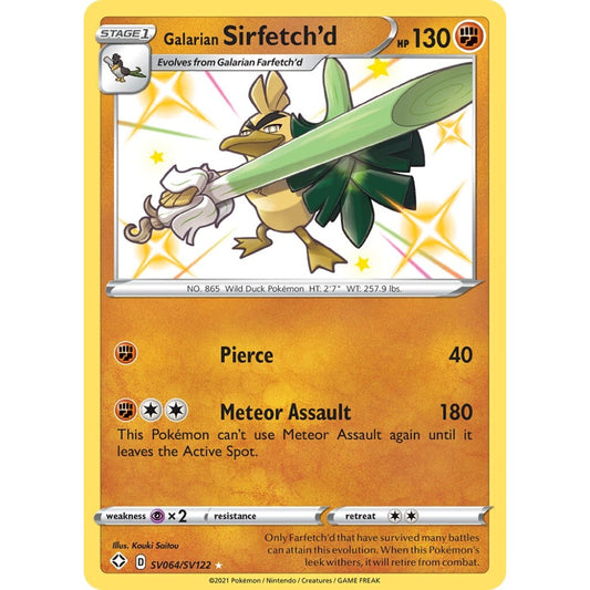 Galarian Sirfetch'd Rare Shiny SV064/SV122 Pokemon Card Game Shining Fates