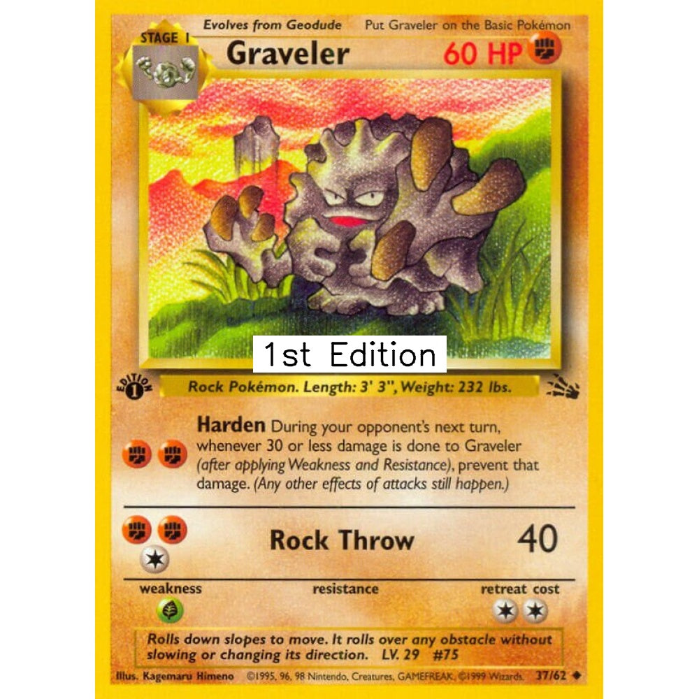 Graveler Uncommon 37/62 Pokemon Card Game Fossil