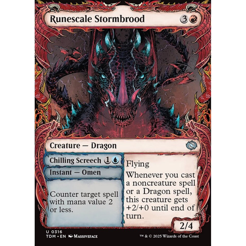 Runescale Stormbrood // Chilling Screech uncommon 316 Magic the Gathering Tarkir: Dragonstorm