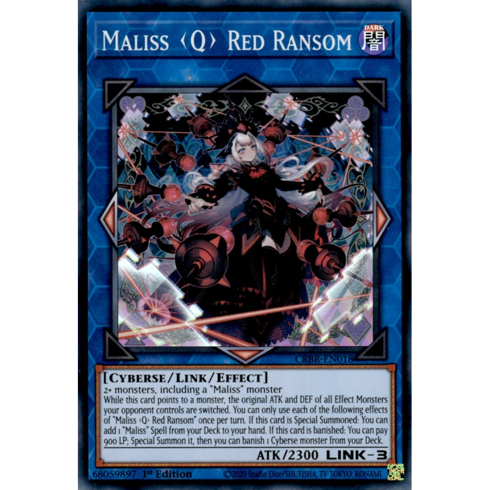 Maliss <Q> Red Ransom CRBR-EN018 Collector's Rare Collector's Rare Yu-Gi-Oh Crossover Breakers in Art