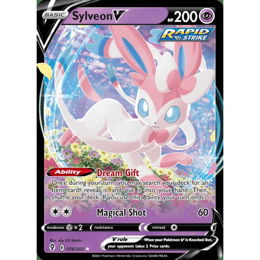 Sylveon V Double Rare 074/203 Pokemon Card Game Evolving Skies