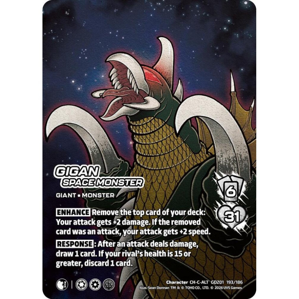 Gigan, Space Monster GDZ01 193/186 GDZ01 Universus Godzilla: Reign of Kaiju Character CH-ALT