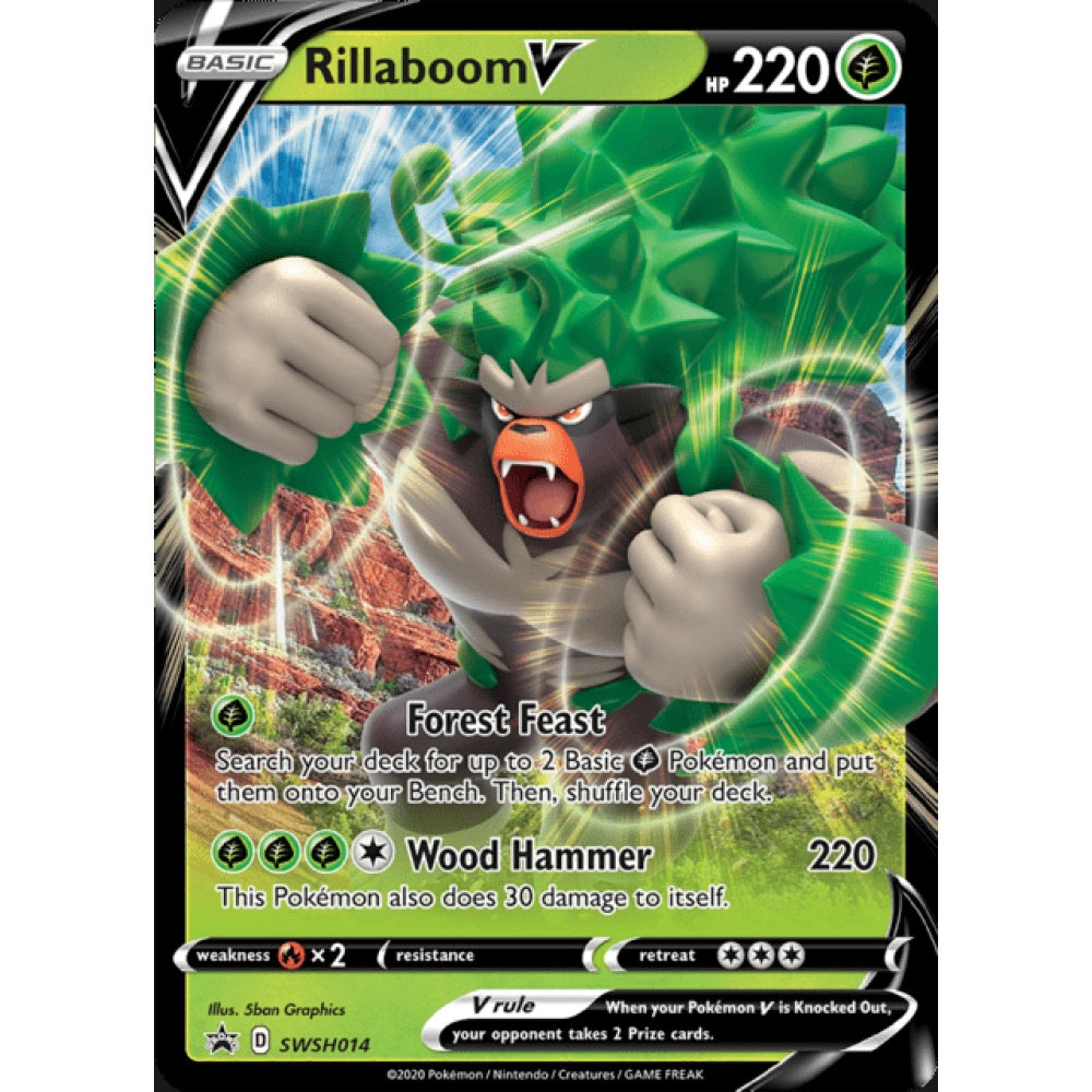 Rillaboom V Black Star Promo SWSH014 Pokemon Card Game Sword & Shield Promos