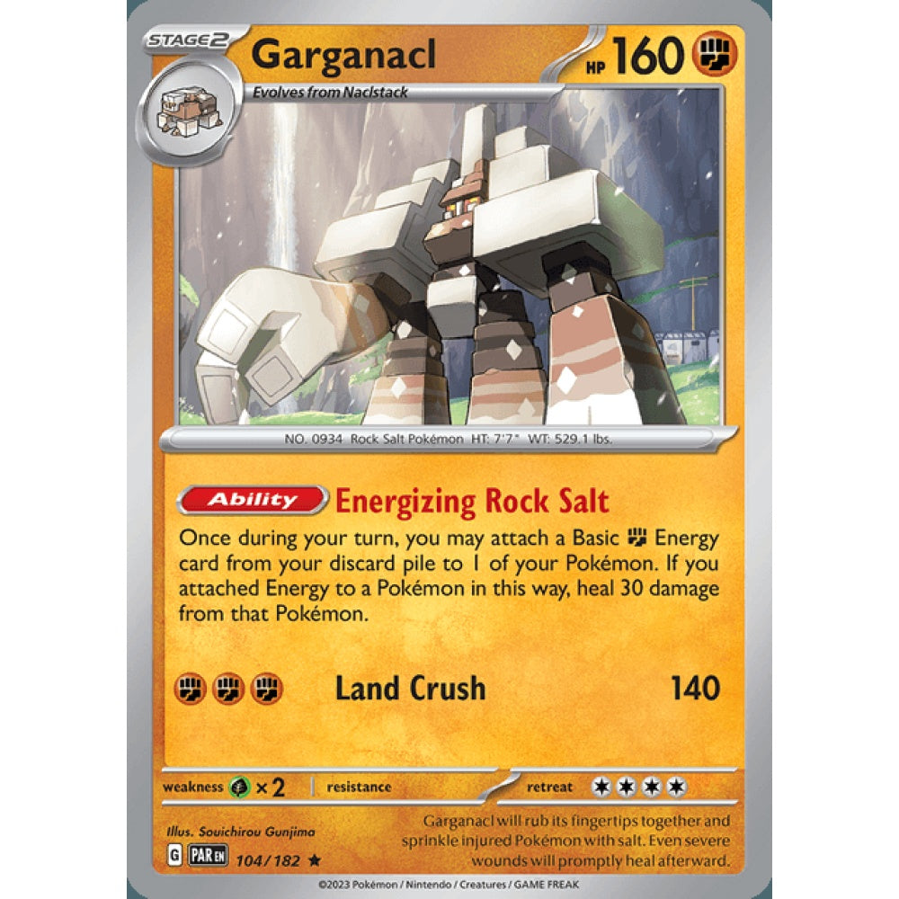 Garganacl Rare 104/182 Pokemon Card Game Paradox Rift