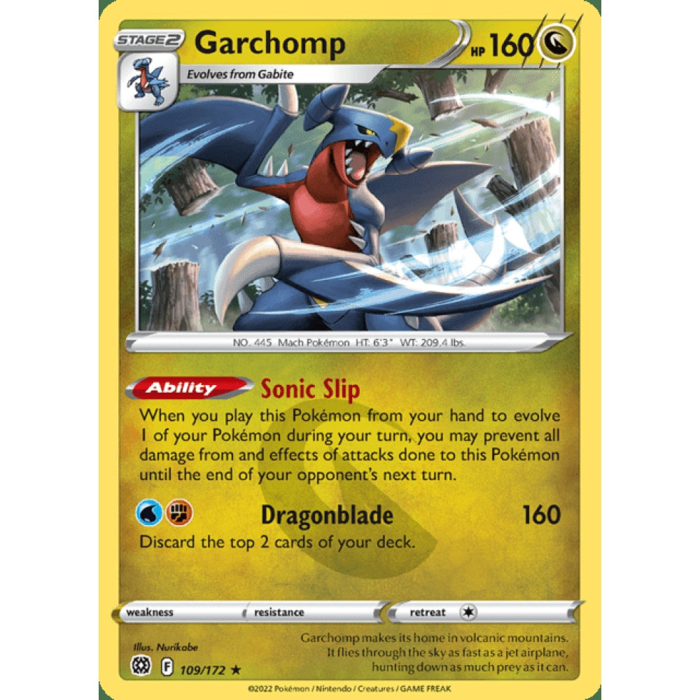 Garchomp Holo Rare 109/172 Pokemon Card Game Brilliant Stars