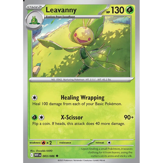 Leavanny Uncommon 003/086 Pokemon Card Game White Flare
