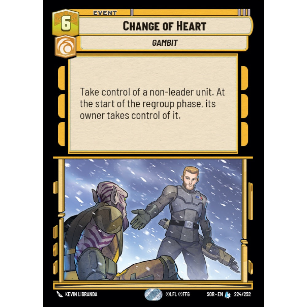 Change of Heart, 224, L, Star Wars Unlimited, Sparks Of Rebellion