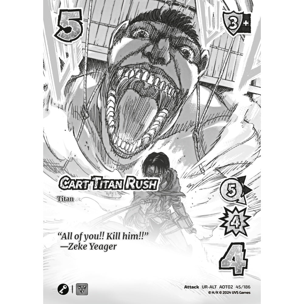Cart Titan Rush, 45/186, AOT02, Universus, Attack on Titan: Origins of Power, Attack, UR-ALT