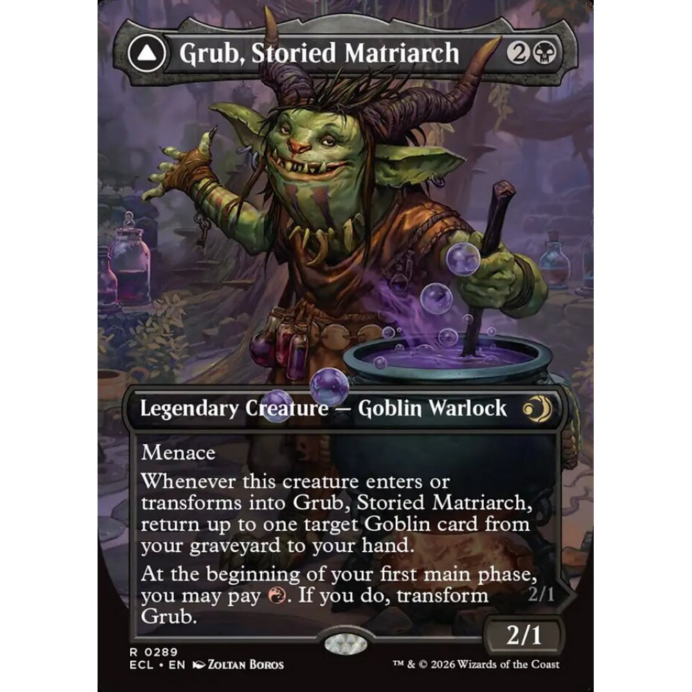 Grub, Storied Matriarch // Grub, Notorious Auntie rare 289 Magic the Gathering Lorwyn Eclipsed