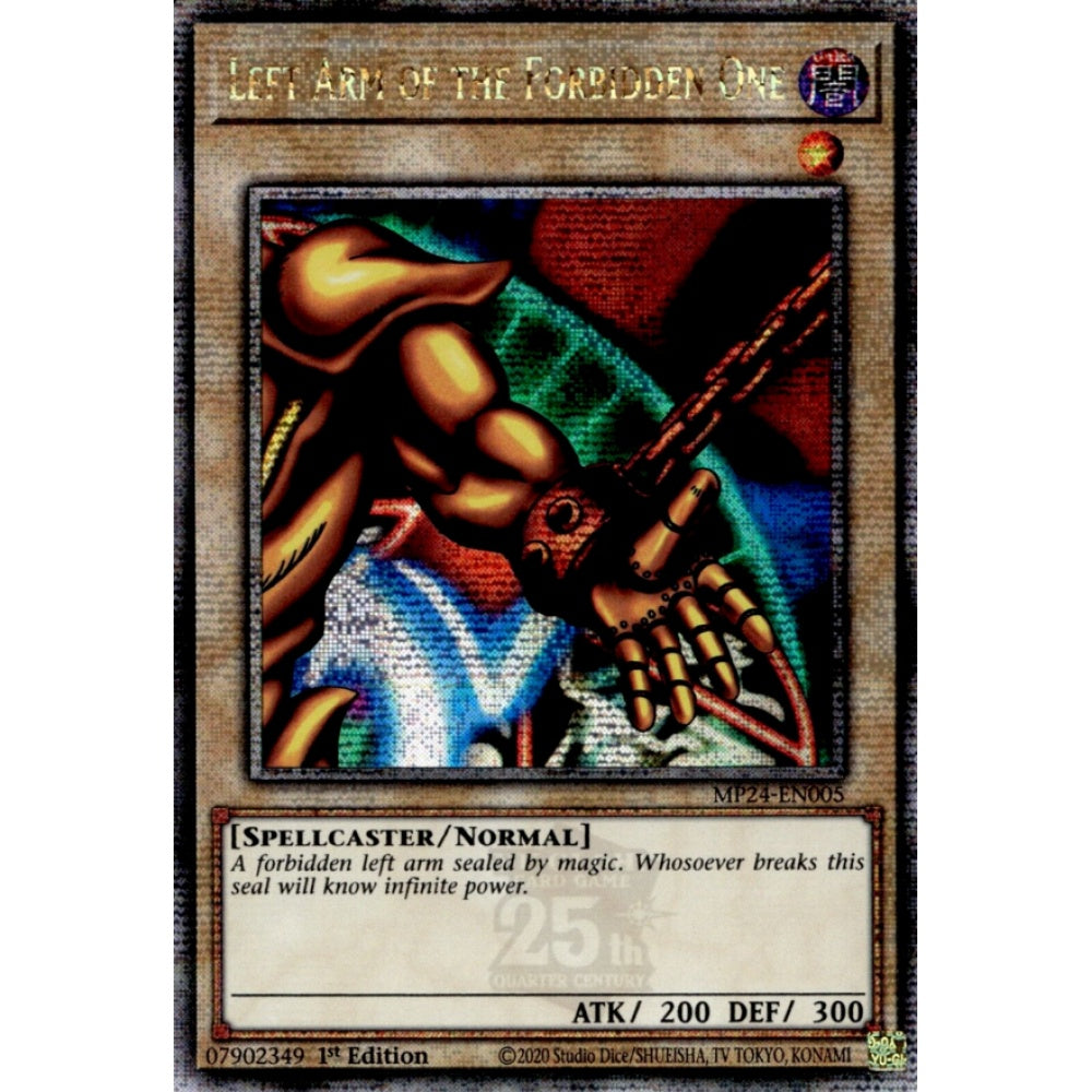 Left Arm of the Forbidden One, MP24-EN005, Quarter Century Secret Rare, Yu-Gi-Oh!, 25th Anniversary Tin: Dueling Mirrors