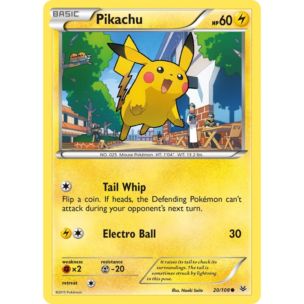Pikachu Common 20/108 Pokemon Card Game Roaring Skies