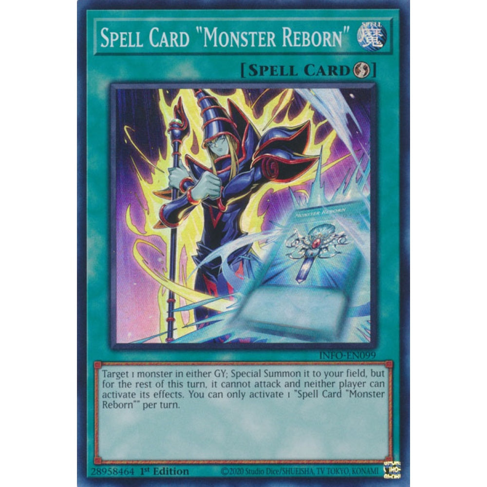Spell Card "Monster Reborn" INFO-EN099 Super Super Rare Yu-Gi-Oh The Infinite Forbidden in Art