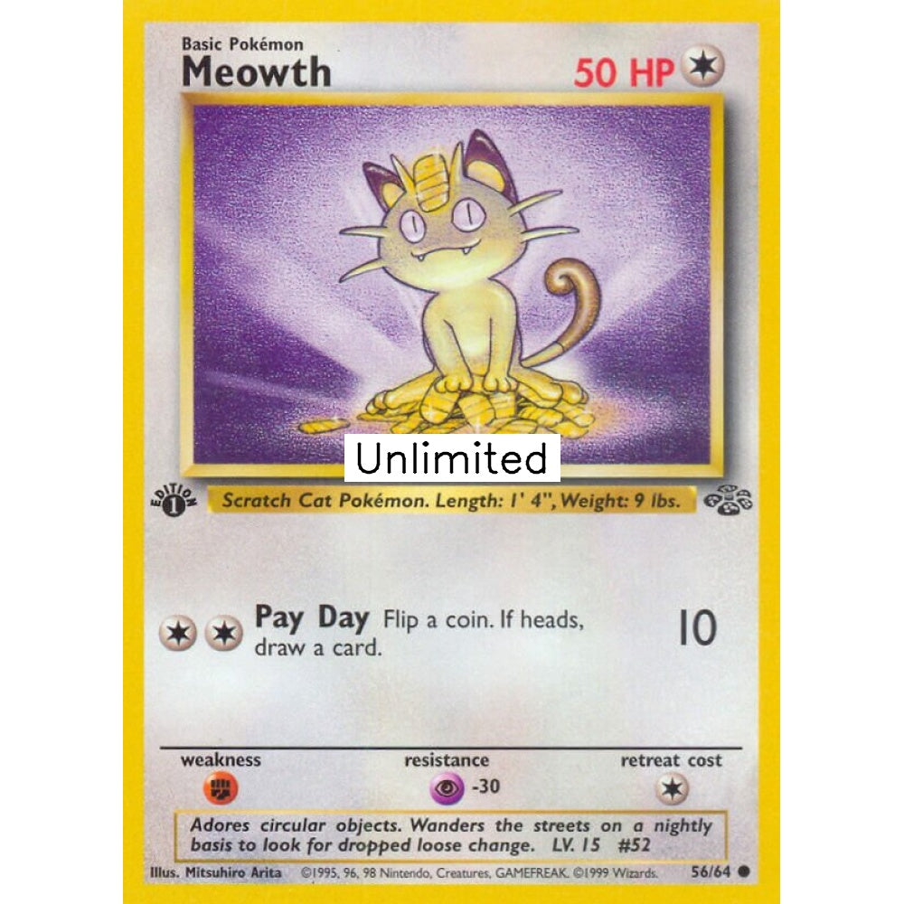 Meowth Common 56/64 Pokemon Card Game Jungle