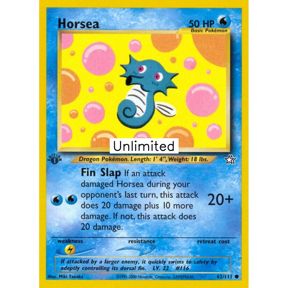 Horsea Common 62/111 Pokemon Card Game Neo Genesis