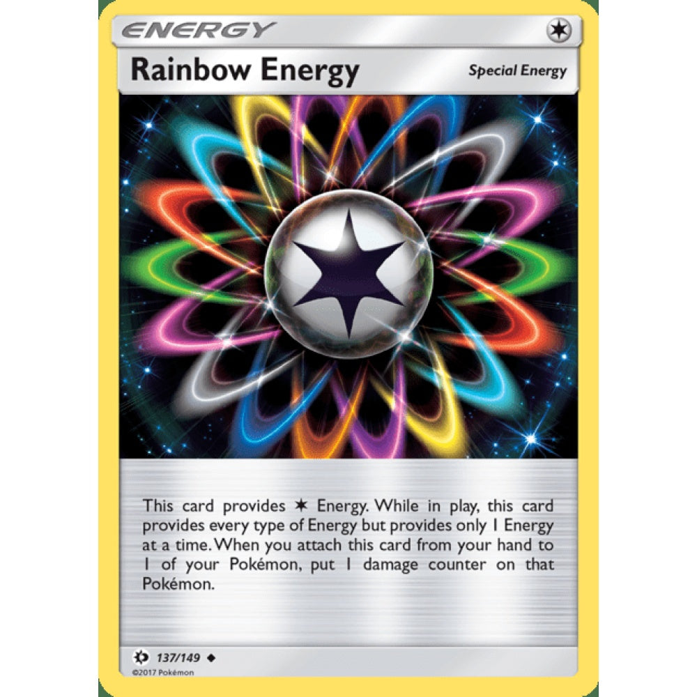 Rainbow Energy Uncommon 137/149 Pokemon Card Game Sun & Moon