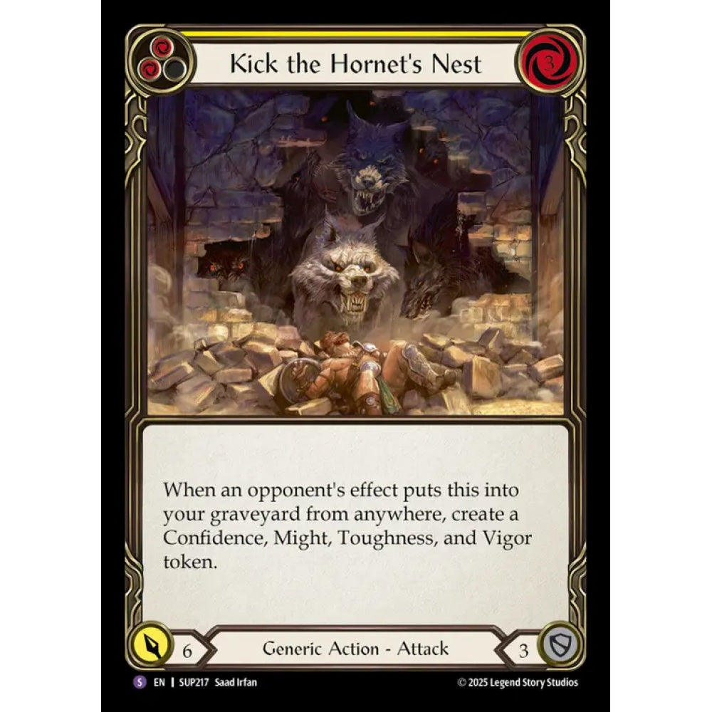 Kick the Hornet's Nest SUP217 Super-Rare Flesh & Blood Trading Card Game Super Slam in Regular Art