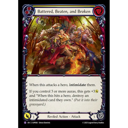 Battered, Beaten, and Broken SUP083 Super-Rare Flesh & Blood Trading Card Game Super Slam in Regular Art