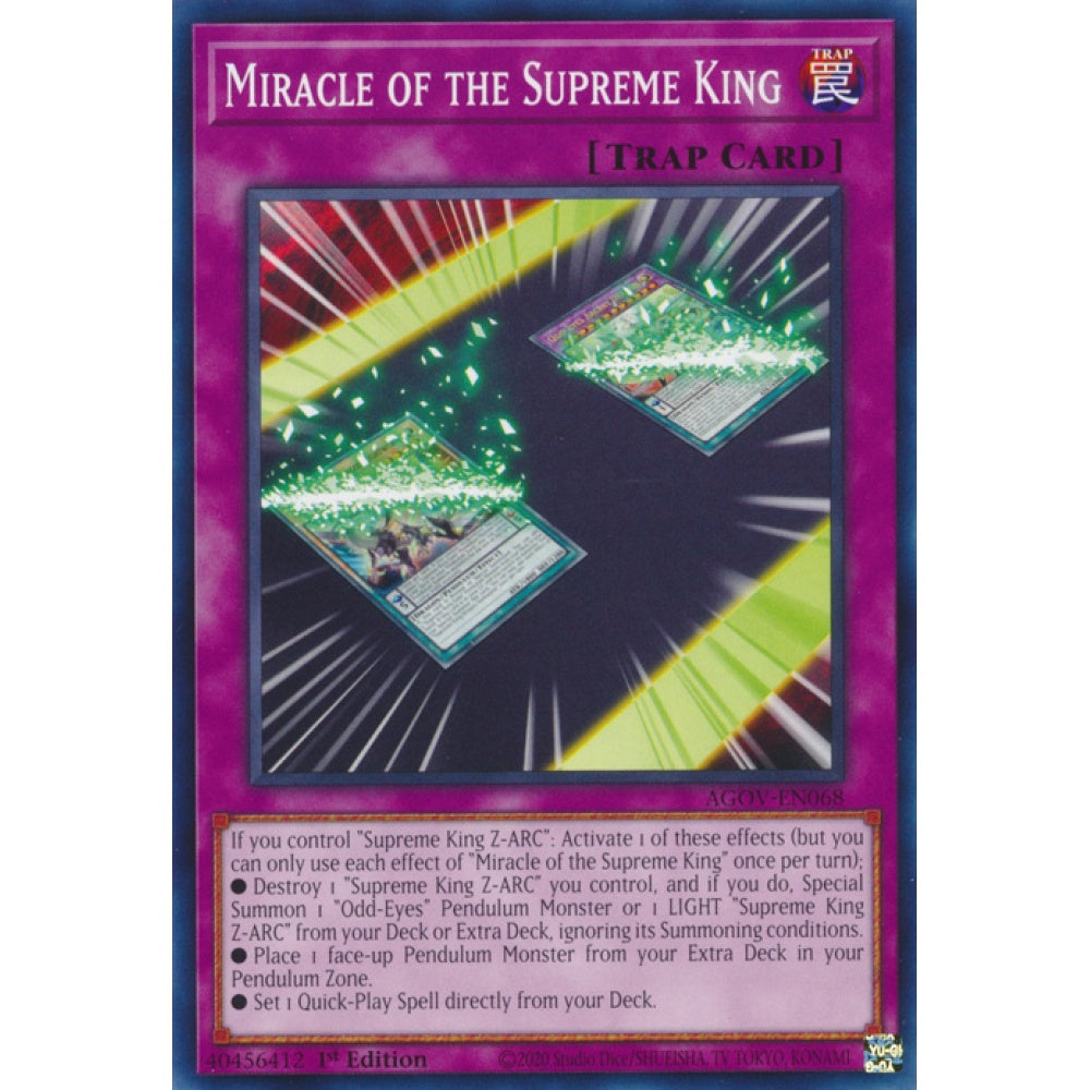 Miracle of the Supreme King, AGOV-EN068, Common, Yu-Gi-Oh!, Age of Overlord